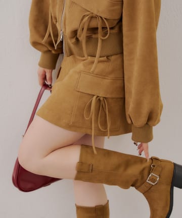 NICE CLAUP / OLIVE des OLIVE OUTLET(ナイスクラップ  / オリーブ デ オリーブ アウトレット) 【RMAF】リボンカーゴミニスカート