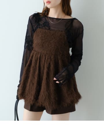 Kastane(カスタネ) フラワーコード刺繍シアーTOPS