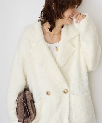 RIVE DROITE(リヴドロワ) 予約【すっきり見え】【インフルエンサーYossshiiii企画】ボアライクコーディガン