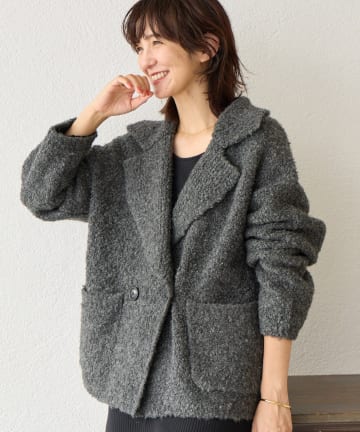 RIVE DROITE(リヴドロワ) 予約【すっきり見え】【インフルエンサーYossshiiii企画】ボアライクコーディガン