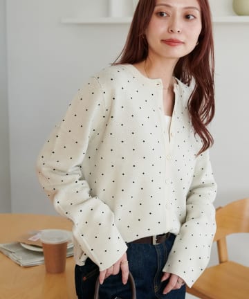 DISCOAT(ディスコート) ドットカーディガン