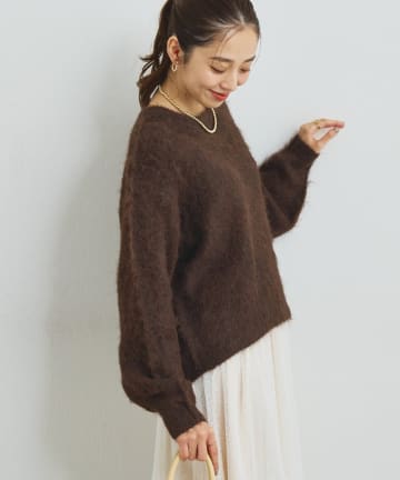 un dix cors(アンディコール) 《上品なムードに◎》ソフトシャギーW起毛プルオーバー