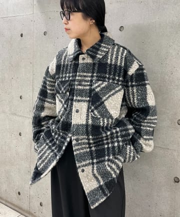 COLONY 2139(コロニー トゥーワンスリーナイン) チェック圧縮ブークレーCPOジャケット