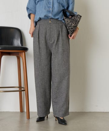 Jena　espace merveilleux(ジェナ　エスパスメルヴェイユ) ネップツイードカーブパンツ