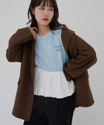 DISCOAT(ディスコート) 【umm.】刺繍ロゴ異素材バルーン