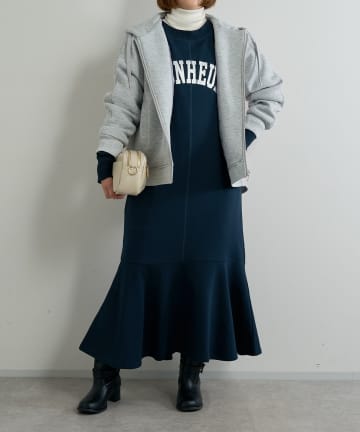 un dix cors(アンディコール) 《甘めカジュアルに◎》裏毛マーメイドロングワンピース
