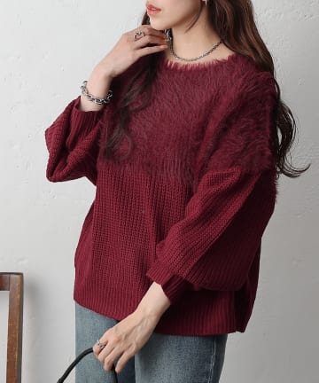 machatt アゼローゲージニット F レッド ウール 長袖ニット 予約