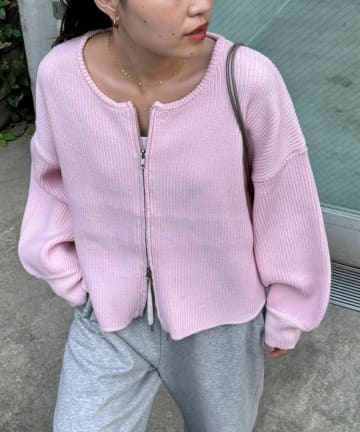 CIAOPANIC TYPY(チャオパニックティピー) 【WEB限定】スポンディッシュダブルジップニットカーディガン