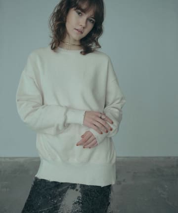 OUTLET(アウトレット) 【Omekashi】裏起毛ダメージスウェット