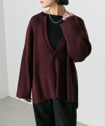 OUTLET(アウトレット) 【ear PAPILLONNER】ダメージニット【SUM1 STYLE】