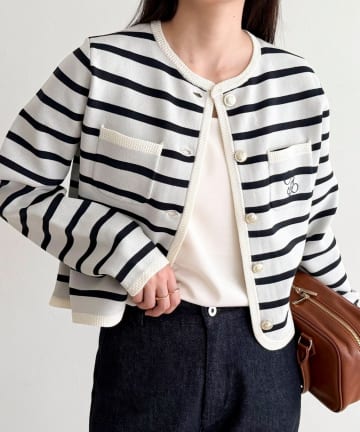 FREDY & GLOSTER(フレディ アンド グロスター) 刺繍入りコンパクトニットジャケット