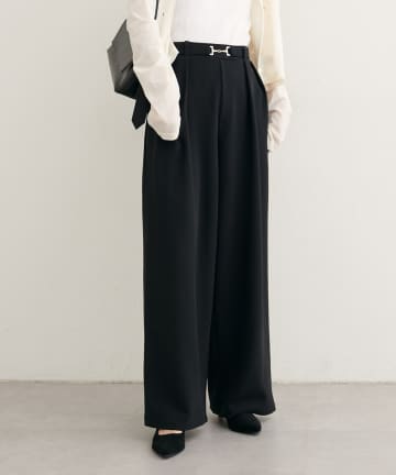 natural couture(ナチュラルクチュール) ビットベルトストレッチパンツ