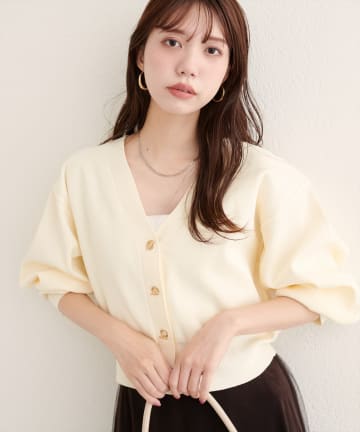 natural couture(ナチュラルクチュール) 【WEB限定】プチプラハトメバー釦カーデ
