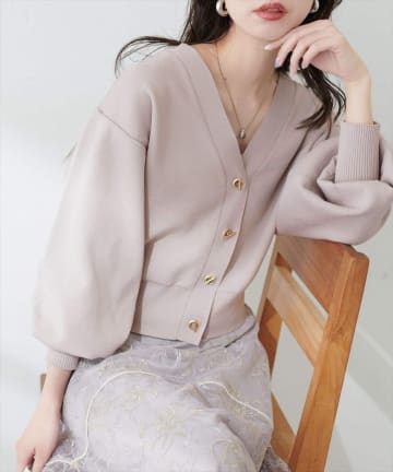 natural couture(ナチュラルクチュール) 【WEB限定】プチプラハトメバー釦カーデ