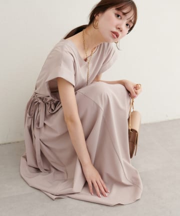 natural couture(ナチュラルクチュール) 【WEB限定】サイドドロストワンピース