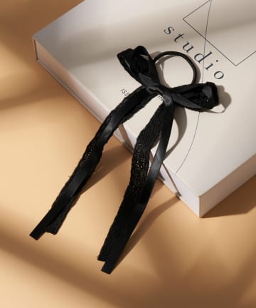 Lattice(ラティス) コットン風レースリボンポニー