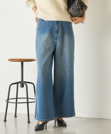 Jena　espace merveilleux(ジェナ　エスパスメルヴェイユ) サイドフリンジデニムパンツ