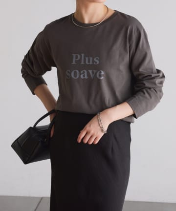 COLLAGE GALLARDAGALANTE(コラージュ ガリャルダガランテ) 【お尻周りカバー/レイヤードアイテム】plus soave ロゴロンT