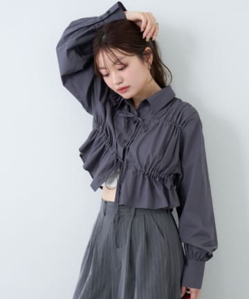 Kastane(カスタネ) フロントリボンシャツ