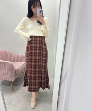 natural couture(ナチュラルクチュール) パルクロ限定 /【mizumami】レースUPウエストマーメイドスカート