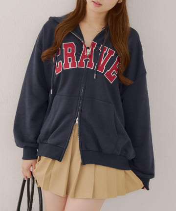 NICE CLAUP / OLIVE des OLIVE OUTLET(ナイスクラップ  / オリーブ デ オリーブ アウトレット) 【RMAF】BIGロゴZIPパーカー