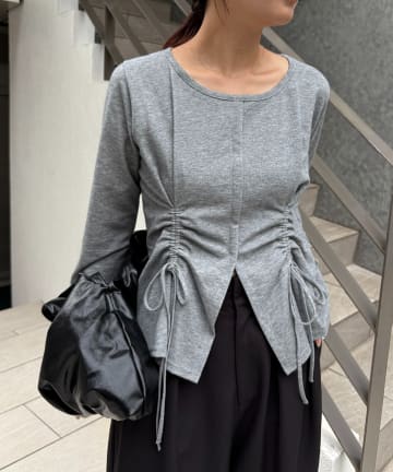 CAPRICIEUX LE'MAGE(カプリシュレマージュ) ドロストリブTシャツ