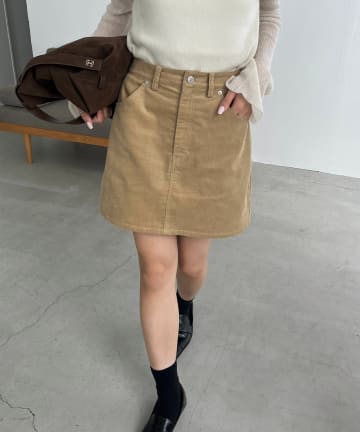 【新色/レイヤード対応】コーデュロイ台形スカート