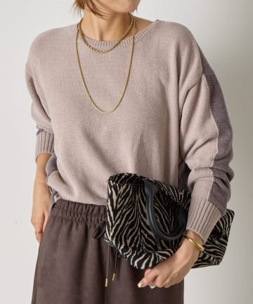 Jena　espace merveilleux(ジェナ　エスパスメルヴェイユ) 【やわらか素材】モール配色クルーニット