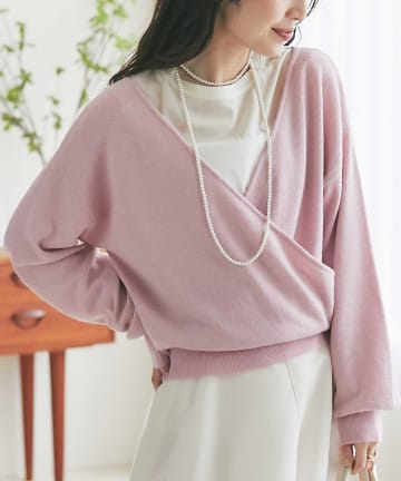 OUTLET(アウトレット) 【La boutique BonBon】2WAYラメカシュクールニット