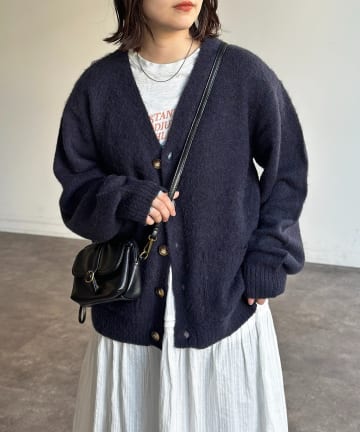 CPCM(シーピーシーエム) モヘア混シャギーカーディガン