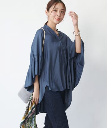 un dix cors(アンディコール) 《大人可愛い◎》シャンブレーチュニックブラウス