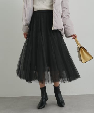 un dix cors(アンディコール) 《大人フェミニンに◎》ラインチュールギャザースカート