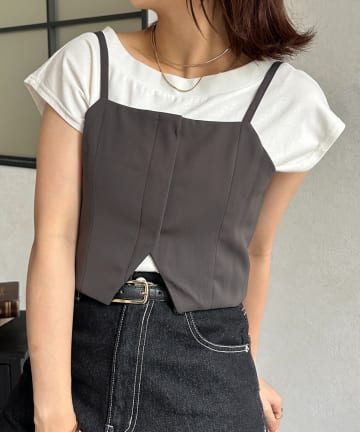 Thevon.(ゼヴォン) 裾スリットショートビスチェ