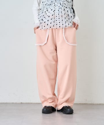 w closet(ダブルクローゼット) フリルポケットスェットパンツ