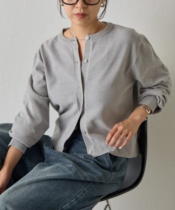 COLONY 2139(コロニー トゥーワンスリーナイン) ベロアモールクルーネックカーディガン