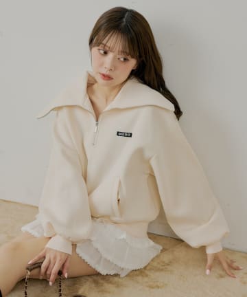 Chico(チコ) ハーフジップルーズスウェット