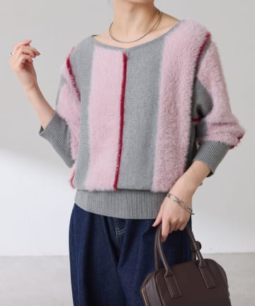 COLLAGE GALLARDAGALANTE(コラージュ ガリャルダガランテ) 【着映えニット】ミックス糸ニット