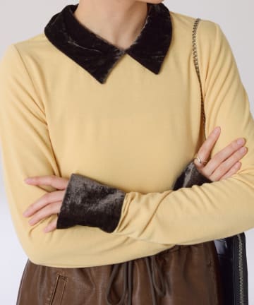 COLLAGE GALLARDAGALANTE(コラージュ ガリャルダガランテ) 【着脱簡単】ベロアドッキングカットソー