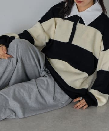 -goocy-(グーシー) バルキーボーダーラガーニット