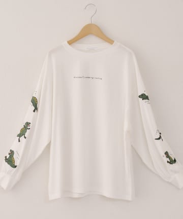 NICE CLAUP / OLIVE des OLIVE OUTLET(ナイスクラップ  / オリーブ デ オリーブ アウトレット) 【RMAF】袖刺繍ユルキャラロンT