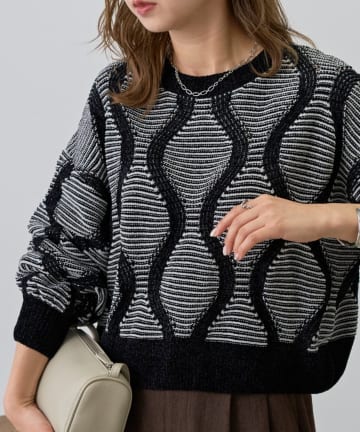 COLONY 2139(コロニー トゥーワンスリーナイン) ゴートジャガードショートプルオーバー