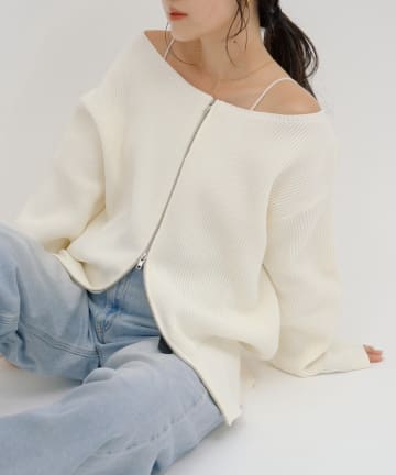 CIAOPANIC TYPY(チャオパニックティピー) 【WEB限定】【yumi企画】華奢見え女っぽ/マルチウェイダブルジップニット