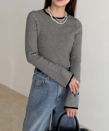 FREDY & GLOSTER(フレディ アンド グロスター) 袖スリットリブニットプルオーバー