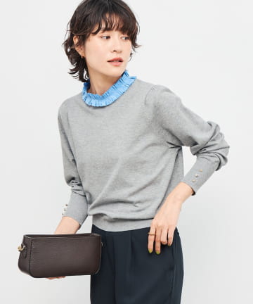 NOLLEY'S(ノーリーズ) プリーツ衿取り外しプルオーバーニット