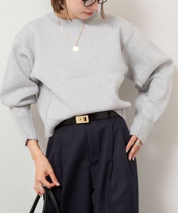 NOLLEY'S(ノーリーズ) 【WEB＆一部店舗限定色アイテム】《手洗い可能》スウェット風ニットプルオーバー