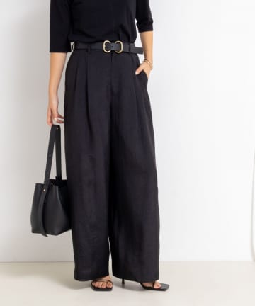 NOLLEY'S(ノーリーズ) 【WEB＆一部店舗限定色アイテム】ウォッシャブルクラッシュサテンワイドパンツ