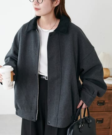 DISCOAT(ディスコート) 【ユニセックス】中空糸衿配色ジャケット