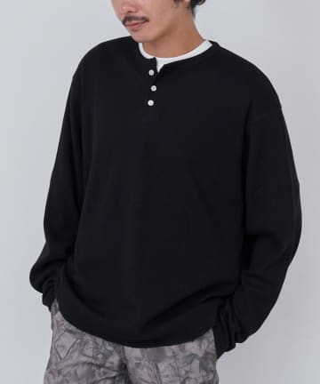 Kastane(カスタネ) 【S.Mサイズ展開/4色展開/ユニセックス】BM ワッフルラウンドヘンリー