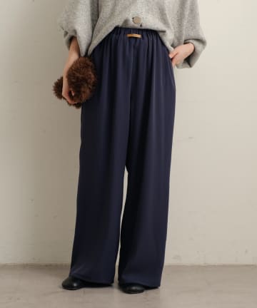 【低身長サイズあり/5色展開】【新色追加/ネイビー・ブルー】トロミイージーパンツ