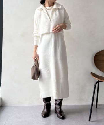 DOUDOU(ドゥドゥ) 【WEB限定】ニットアンサンブルワンピース